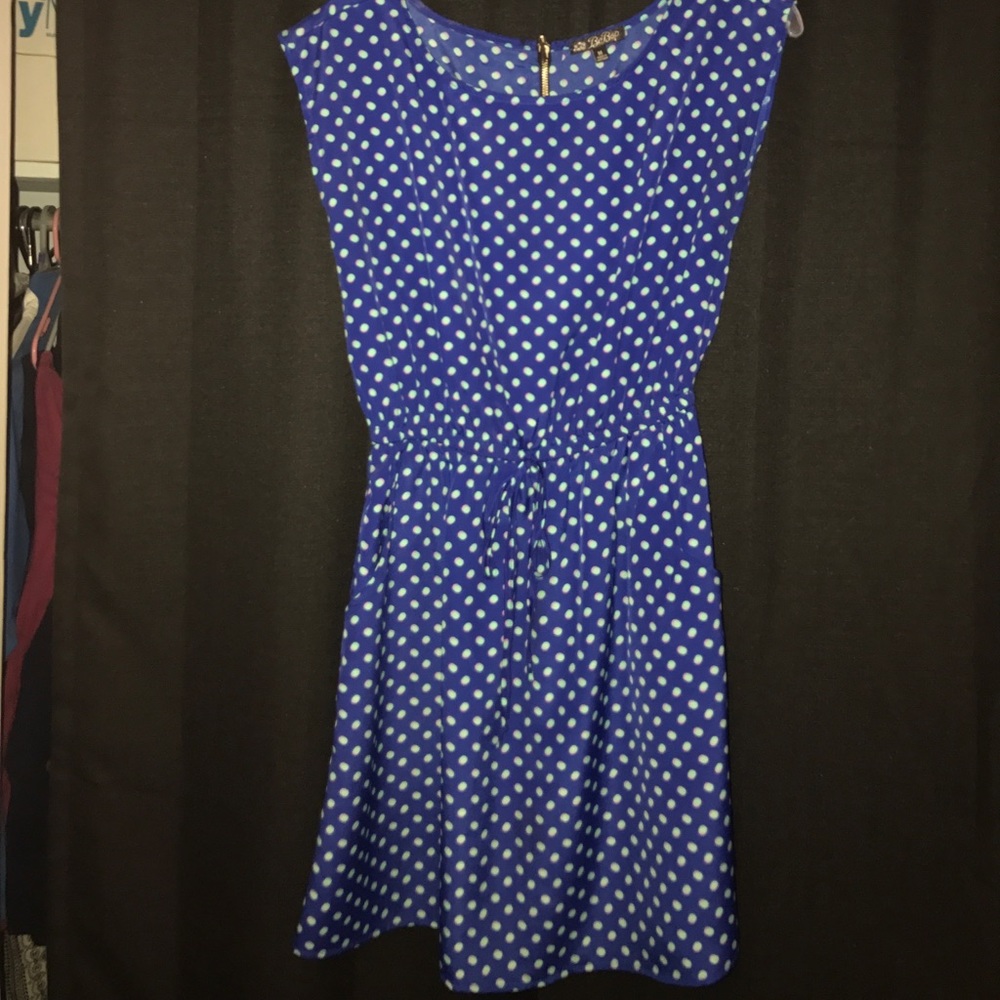 Bebop: blue polka dot dress