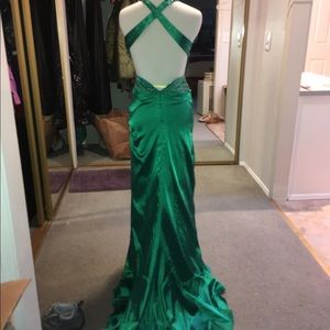 Beautiful tight fitting green prom dress