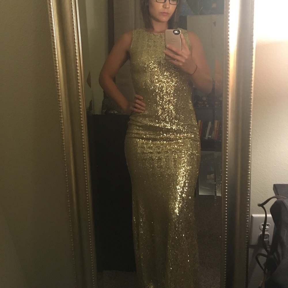 Gold Sequin Formal Gown