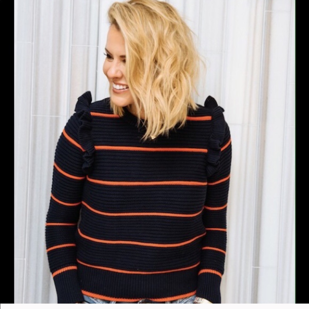 Ruffle Shoulder Sweater