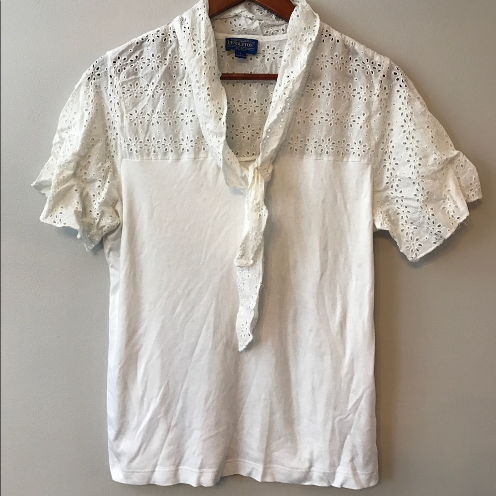 Madewell Pendleton shirt sleeve top. Size large