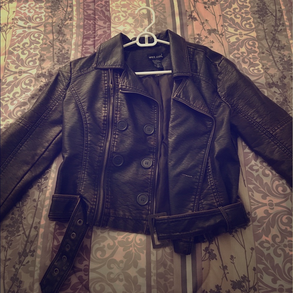 Brown Wet Seal Size Medium Leather Jacket