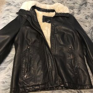 A.n.a: leather and faux fur jacket