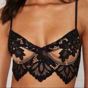 Black lace bralette.