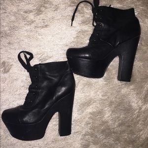 Platform lace up heels