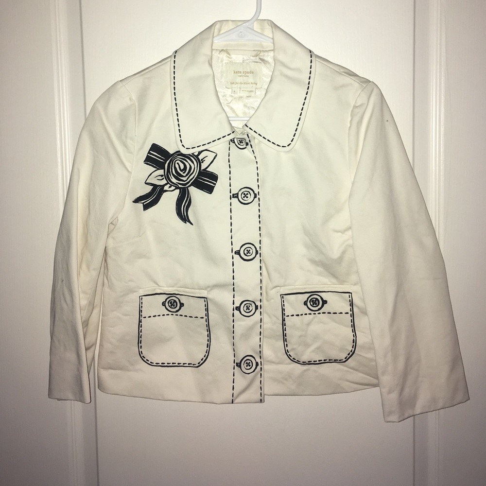 Cream / black Kate Spade novelty blazer