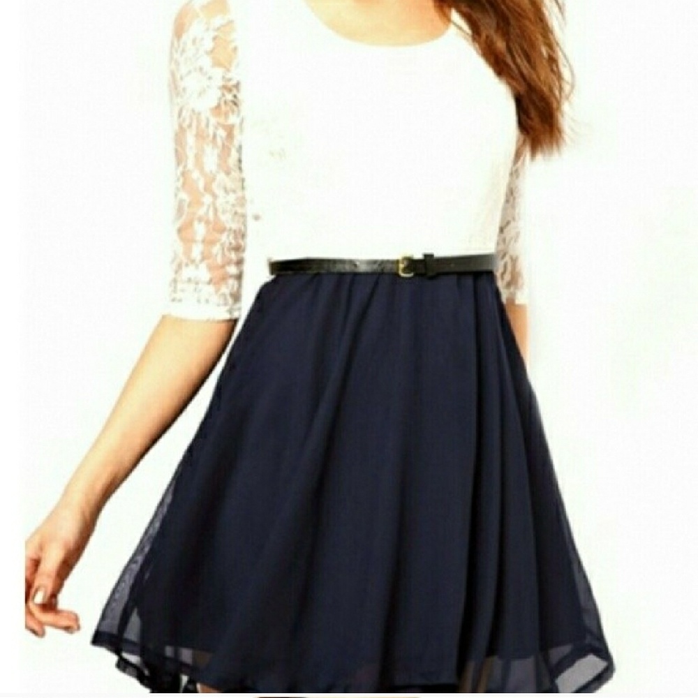 Lace and chiffon dress