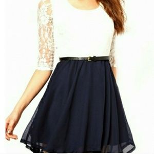 Lace and chiffon dress