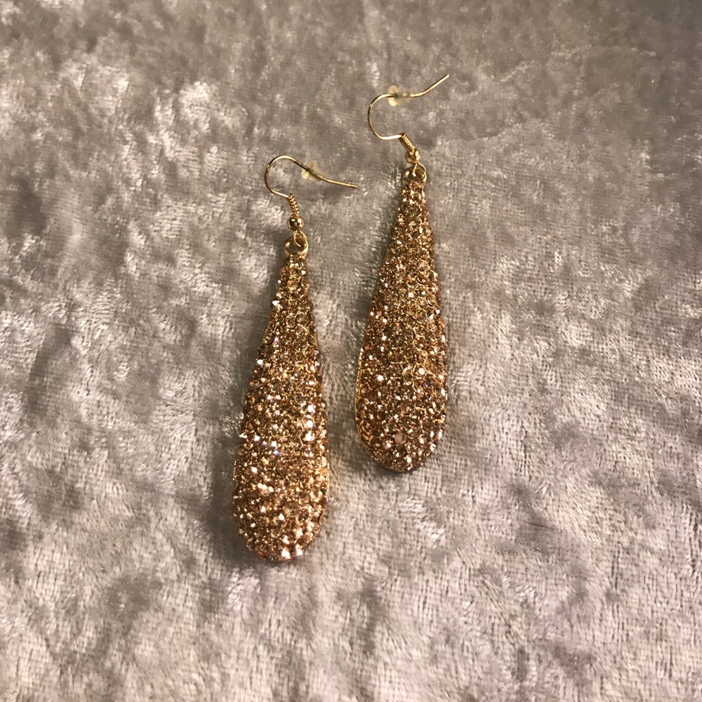 Gold gem earrings