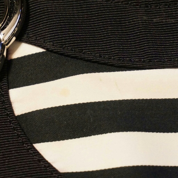 Vintage Striped CC cutout Tote 3 way shoulder bag - Picture 5 of 13