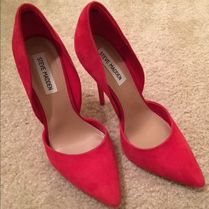 Red Suede Pumps