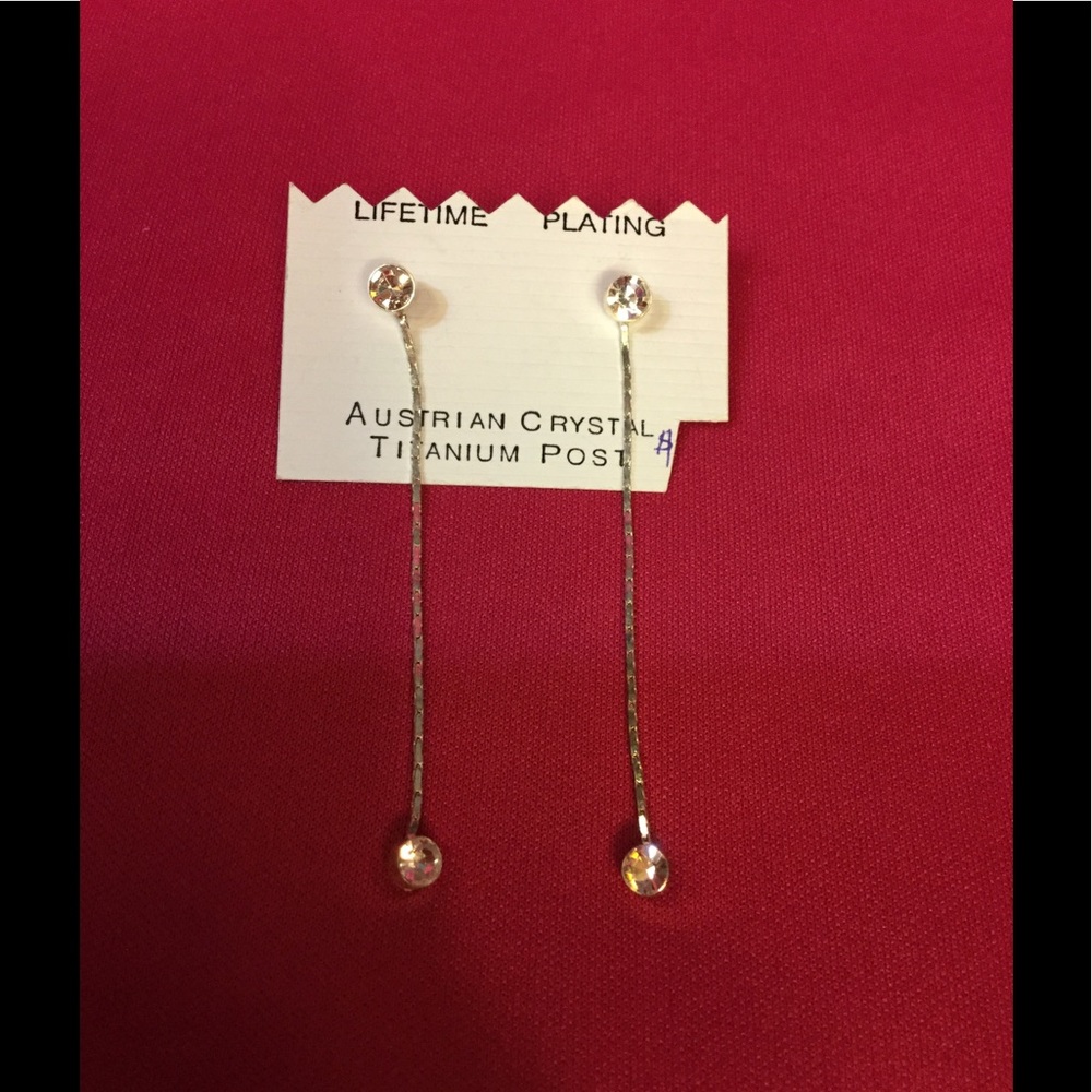 Silver and Austrian Crystal Dangle Earrings