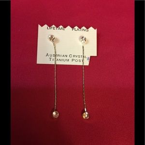 Silver and Austrian Crystal Dangle Earrings