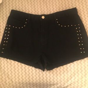 Forever 21 black studded shorts