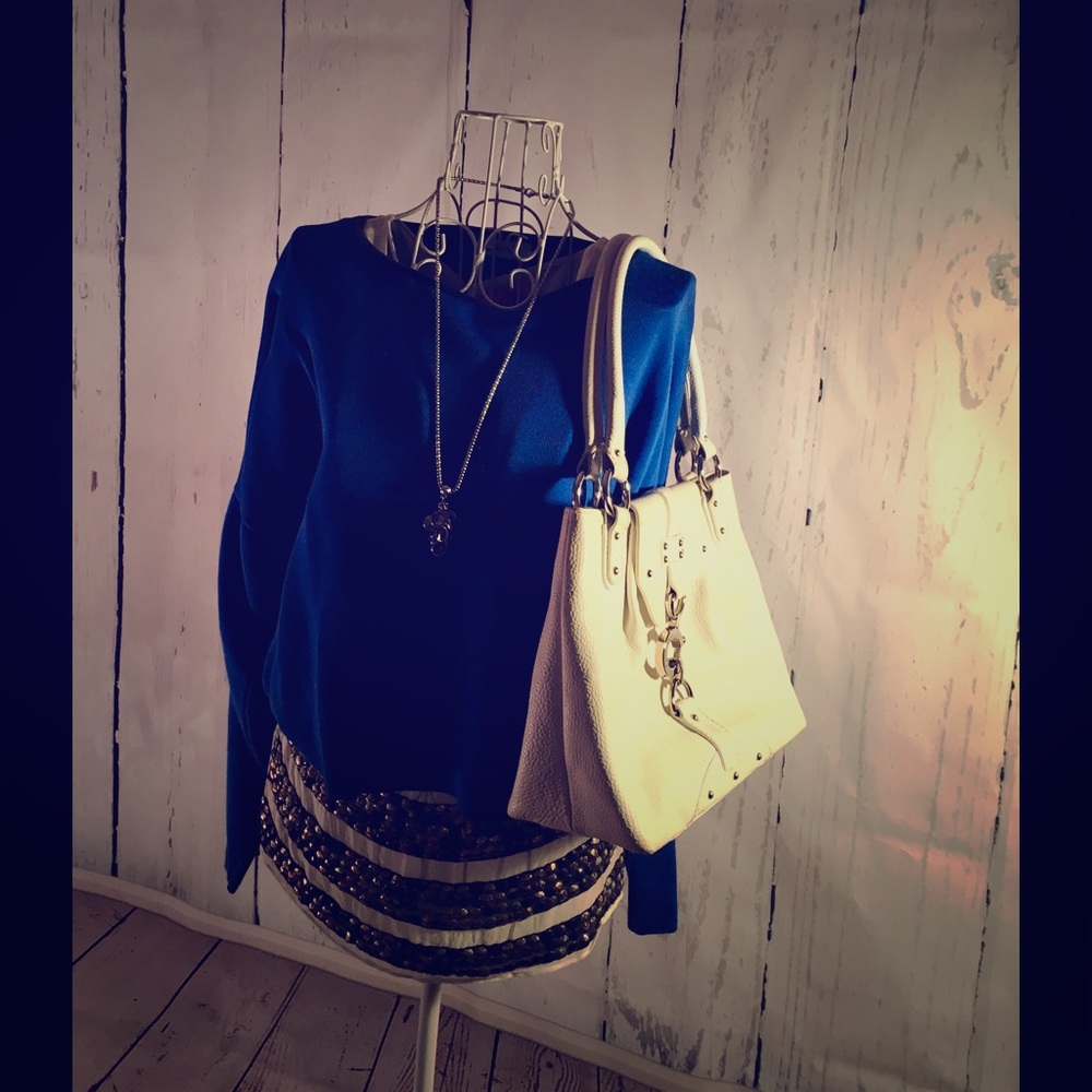 Calvin Klein royal blue slight/crop top shirt