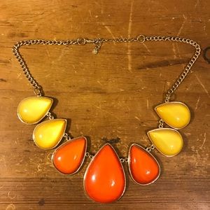 Orange and yellow tear drop necklace