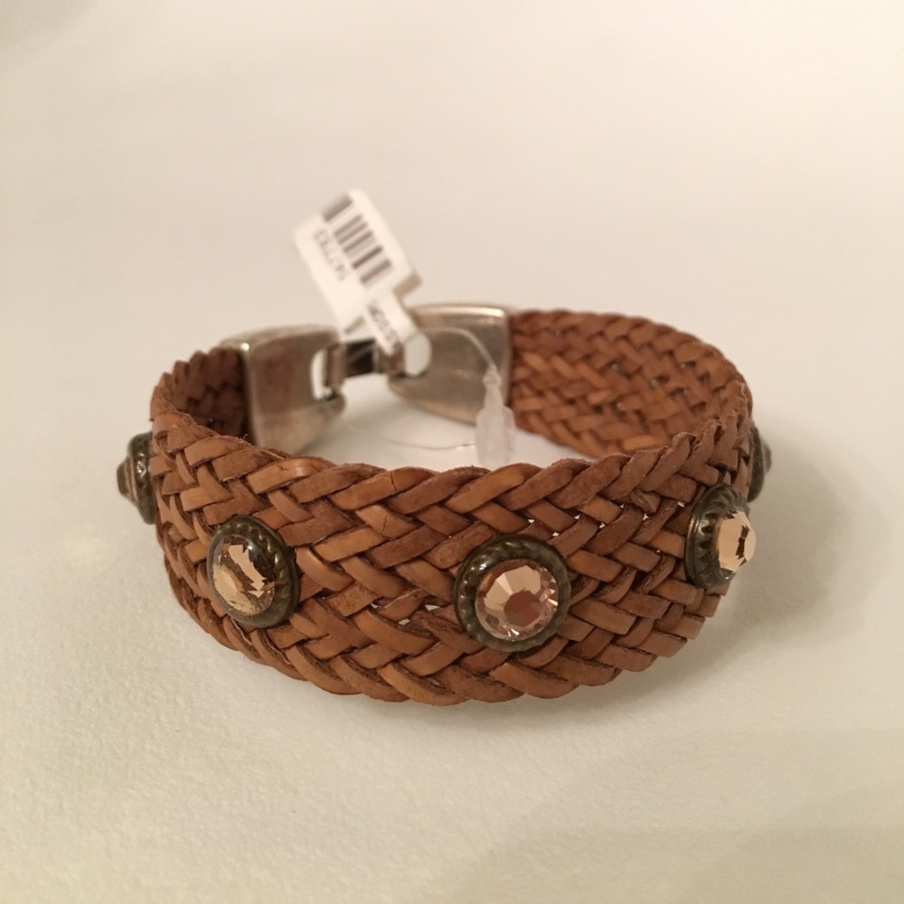 LF leather and crystal bracelet