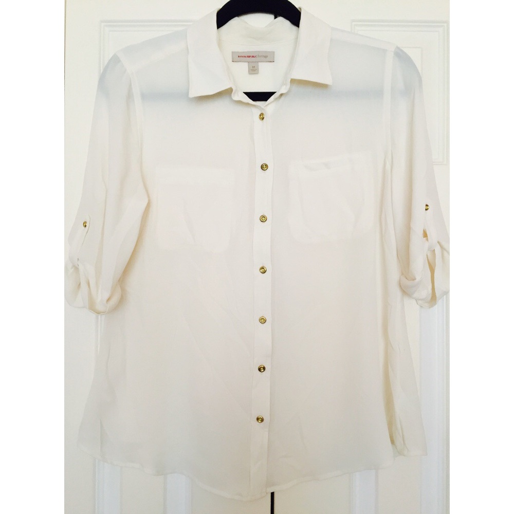 BR Cream Button Down