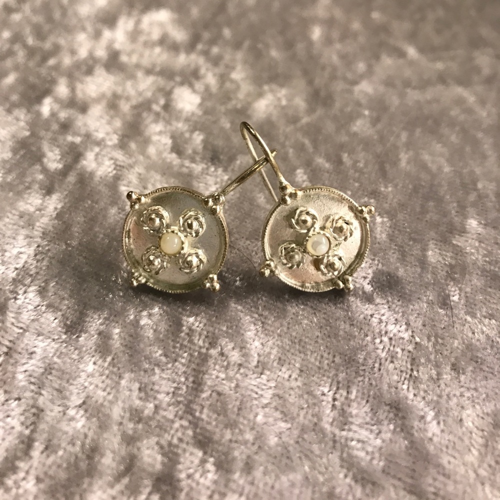 Silver drop earrings