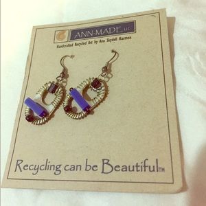 Artisan handmade earrings made from soda tabs