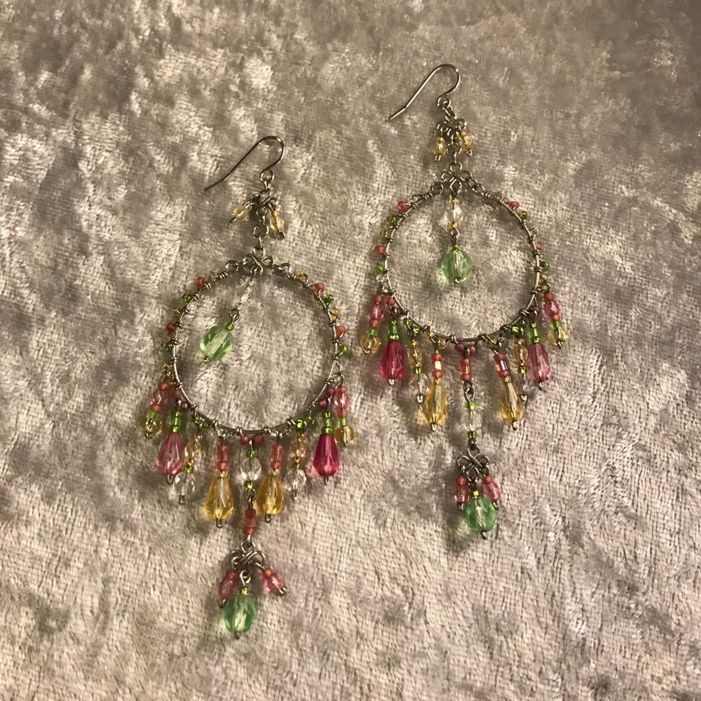Colorful chandelier earrings