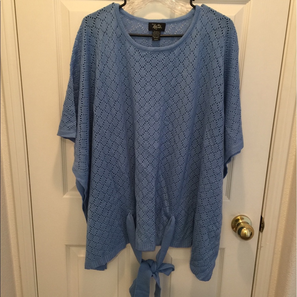 KNIT PONCHO WITH ARM OPENINGS