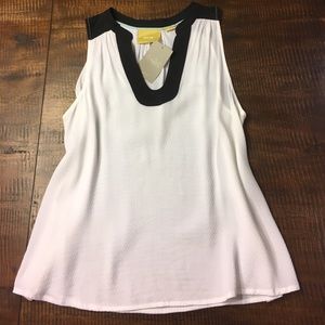 Anthropologie Maeve black and white tank