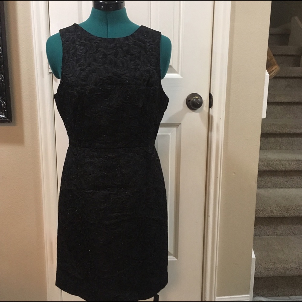 Black sparkly short jacquard style dress NWT