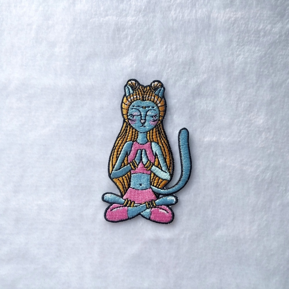 Meditating Avatar girl iron on patch