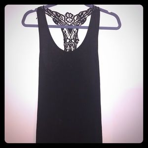 Black lace back Tank top