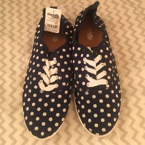 Navy with White Polka Dot Sneaker