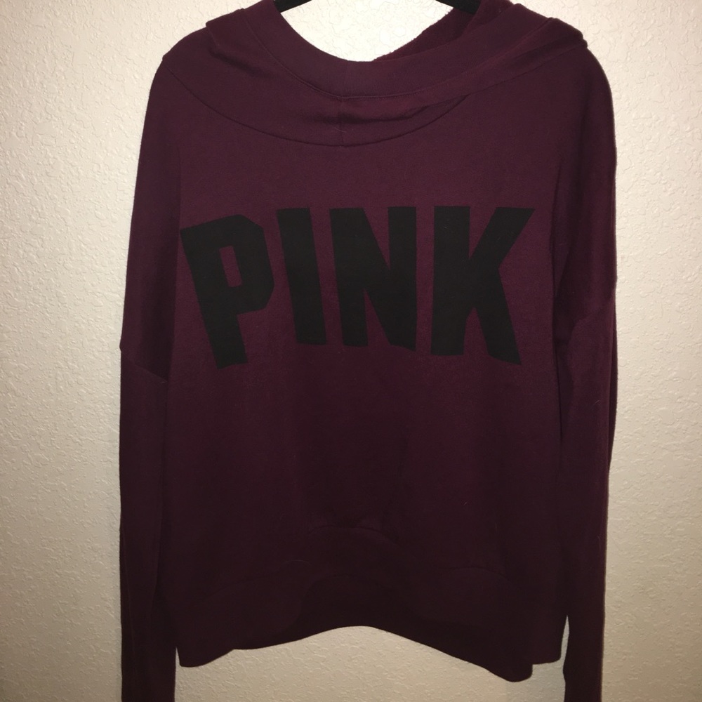 Victoria's Secret Pink maroon cowl neck hoodie