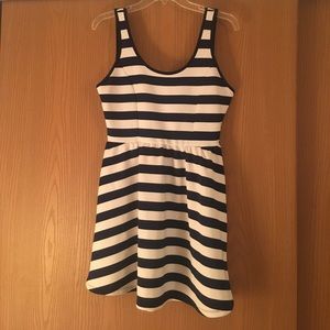 Navy & Cream Striped Dress