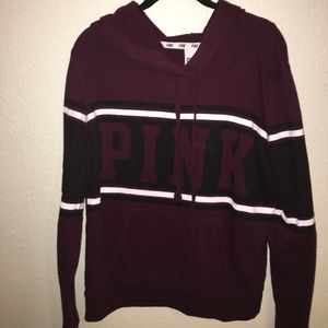 Victoria's Secret Pink maroon logo hoodie