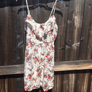 Cream Floral Print Dress