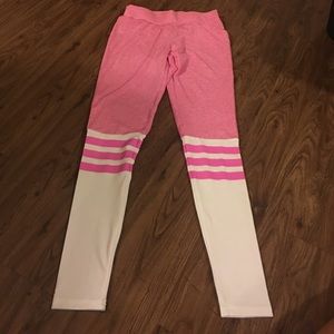 Pink and white sock leggings bombshell legging