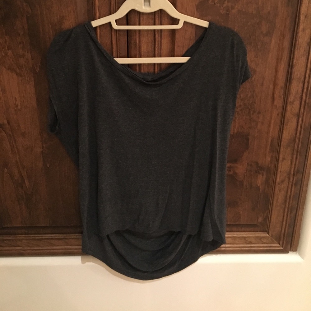 Slit back Velvet short sleeve top