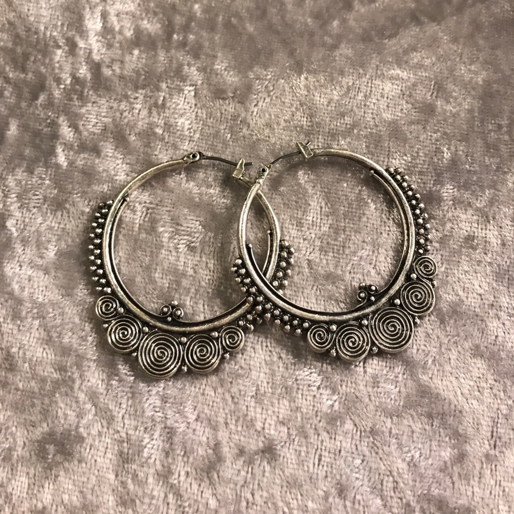 Silver hoop earrings