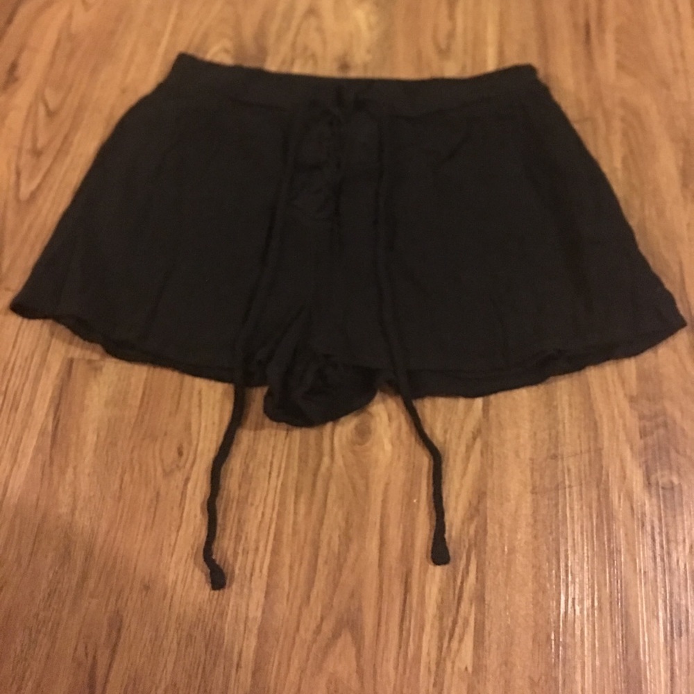 Forever 21 black shorts lace up front