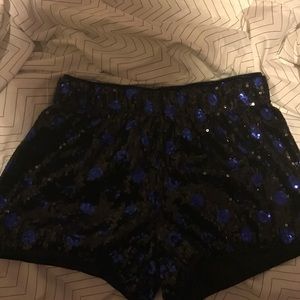 📣‼️SALE‼️Blue and black polka dot sequence shorts