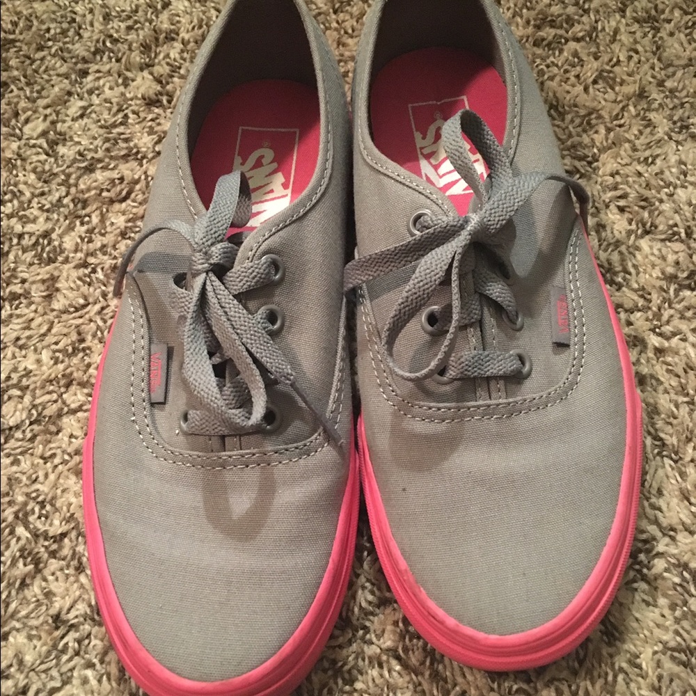 Gray and pink Vans