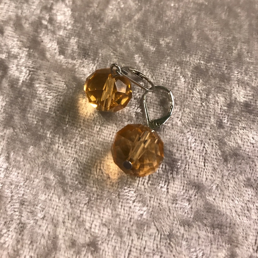 Yellow drop earrings