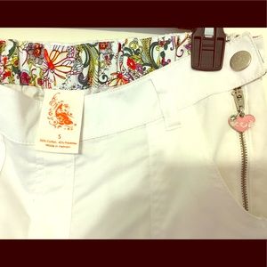 Koi white S scrub pants never worn