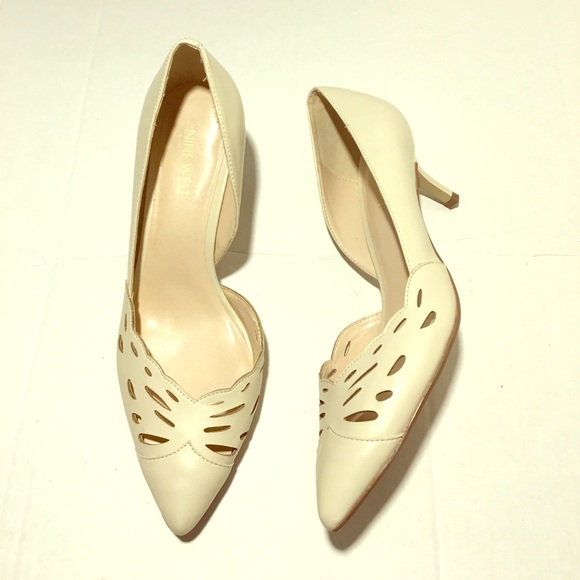 Nine West Shoes - Nine West Megara Heels Cream Size 9 Vegan