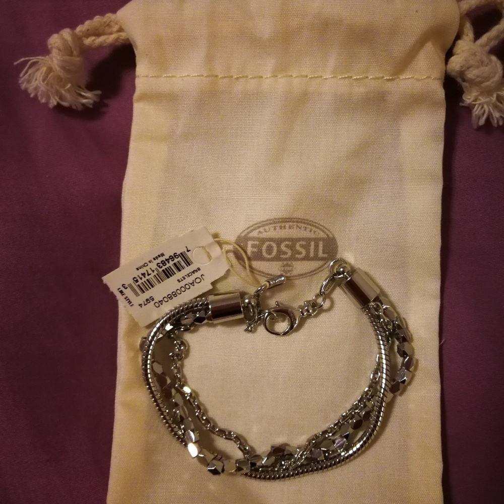 Fossil silver bracelet