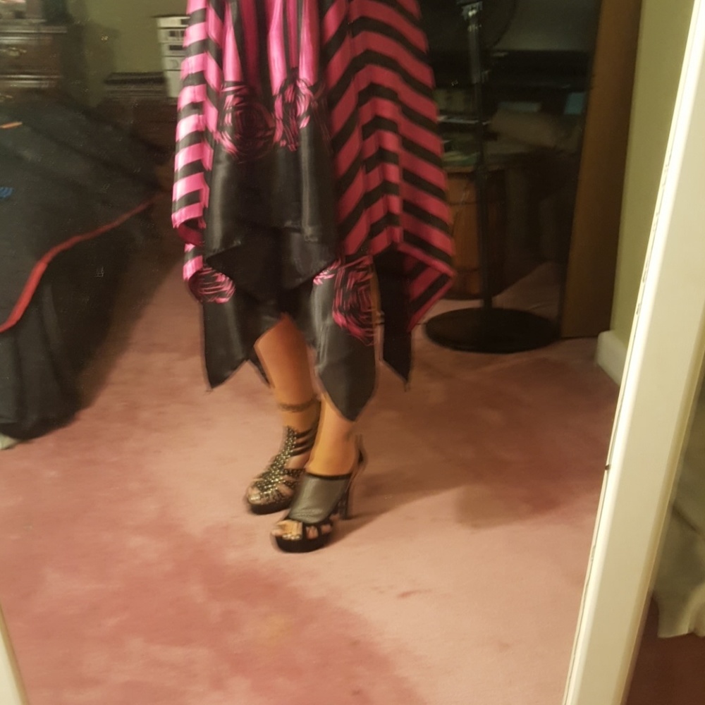 One of a kind  hot pink and black dress