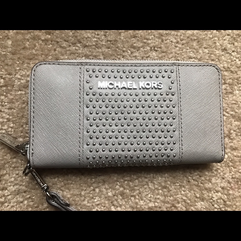 Authentic Michael Kors Gray Wristlet / Wallet