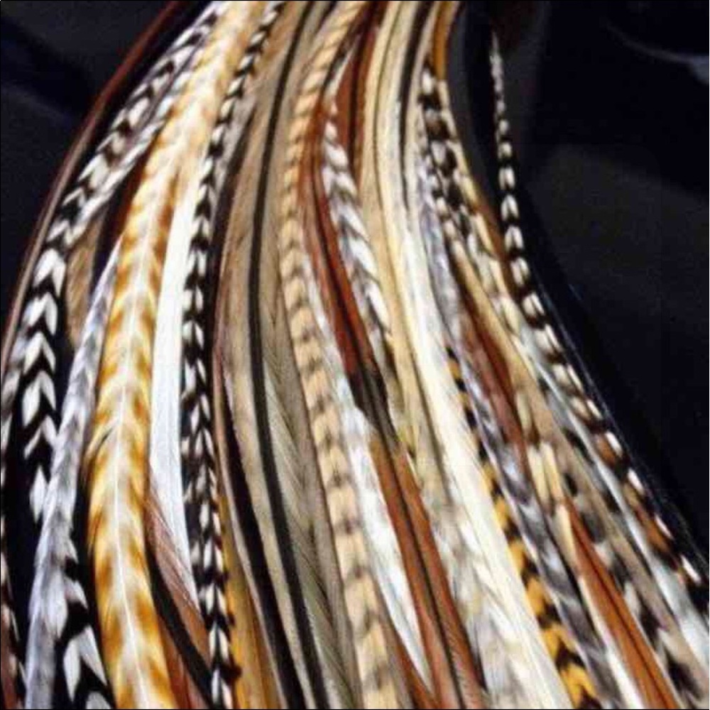 Long Natural Feather Extensions 7" - 13"