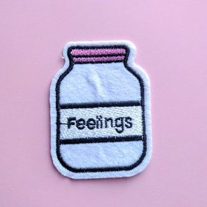 Feelings jar iron on patch