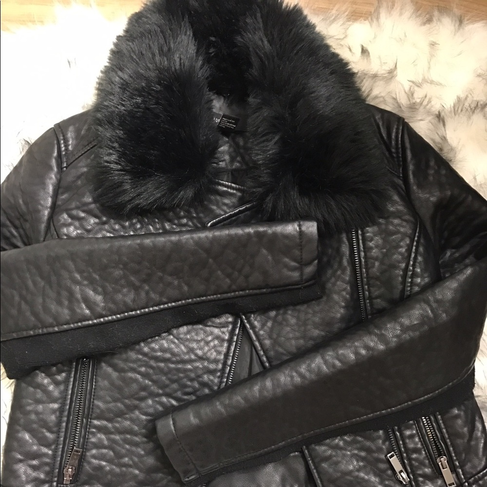 Faux Leather / Fur Moto Jacket